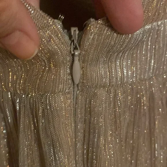 NWT Chelsea28 Womens Grecian Champagne Metallic Pink Midi Dress - Picture 9 of 9